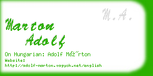 marton adolf business card